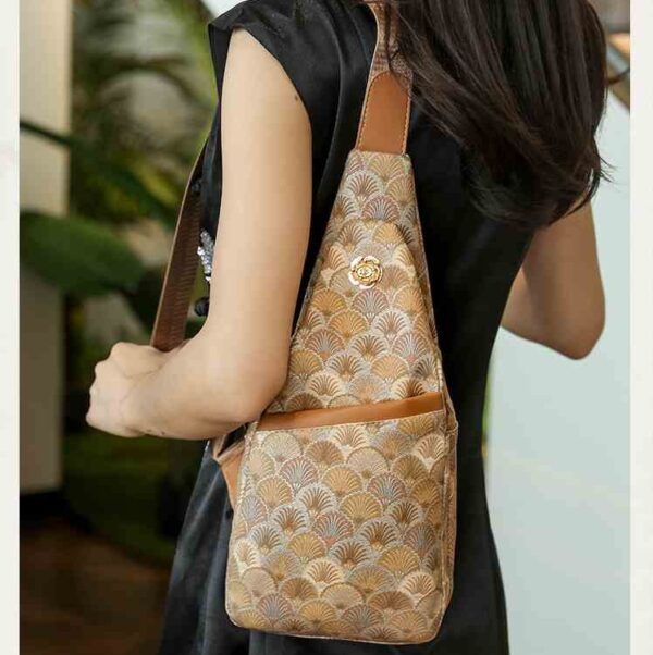 Trendy Printed Commuter Shoulder Messenger Bag: Crossbody, Shoulder, PU Leather